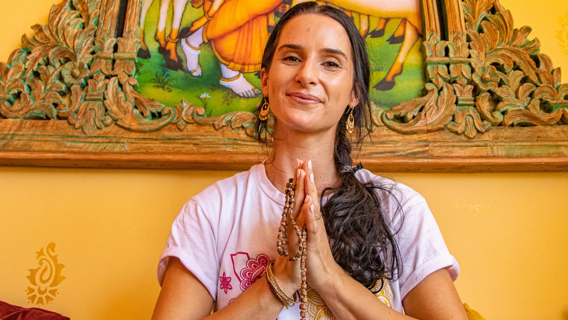 Tree Pose with hands in Anjali Mudra